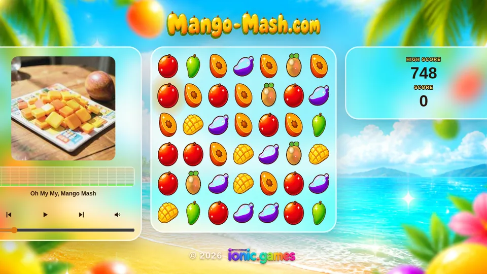 Mango Mash match-3 board